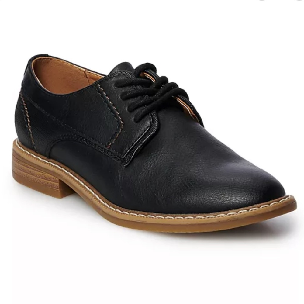 EUC Boys Sonoma Sz 1 black dress shoes 👞